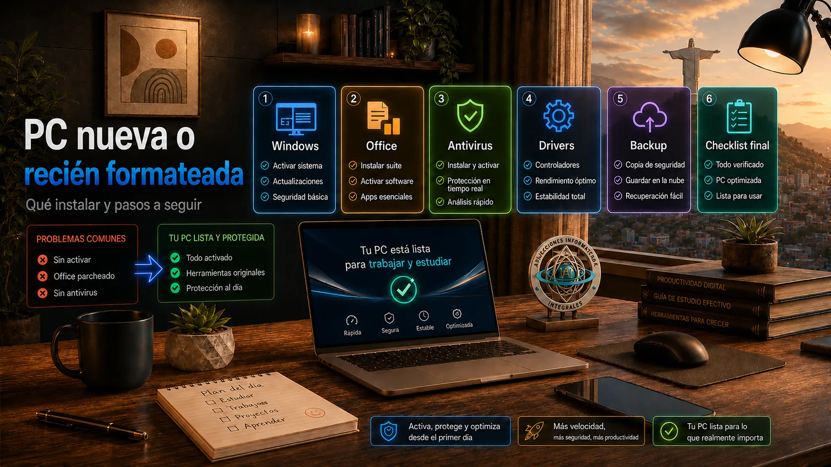 PC nueva o recién formateada: qué instalar y activar primero en Bolivia