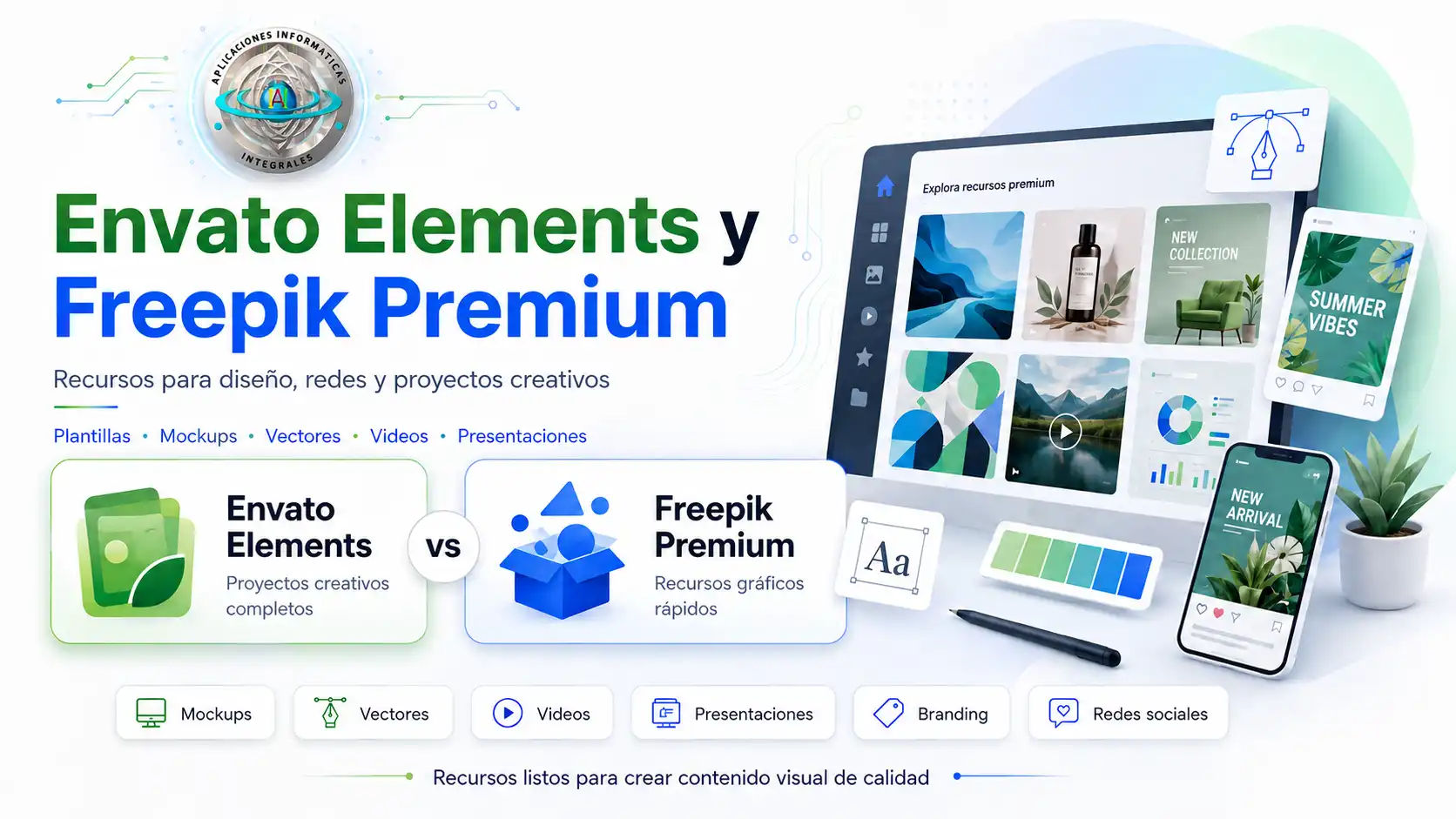 Freepik Premium y Envato Elements: recursos para diseño, redes y proyectos creativos